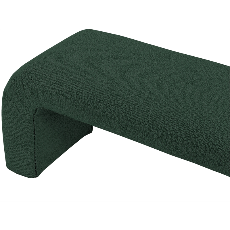 Meridian Furniture Niagara Green Boucle Fabric Bench