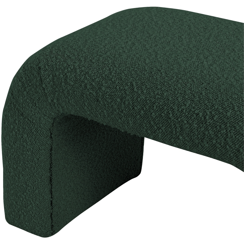 Meridian Furniture Niagara Green Boucle Fabric Bench