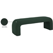 Meridian Furniture Niagara Green Boucle Fabric Bench