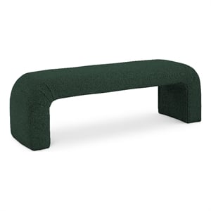 Meridian Furniture Niagara Green Boucle Fabric Bench