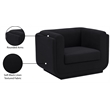 Meridian Furniture Kimora Black Linen Textured Fabric Chair