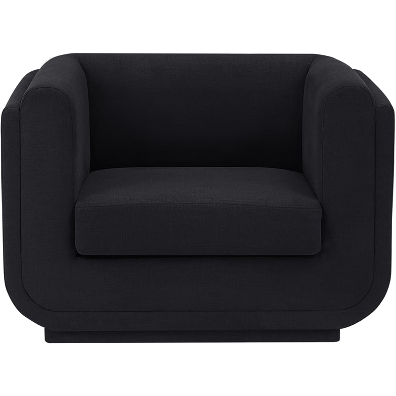 Meridian Furniture Kimora Black Linen Textured Fabric Chair