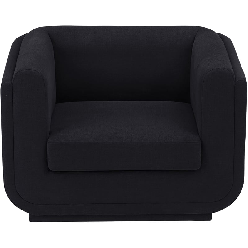 Meridian Furniture Kimora Black Linen Textured Fabric Chair