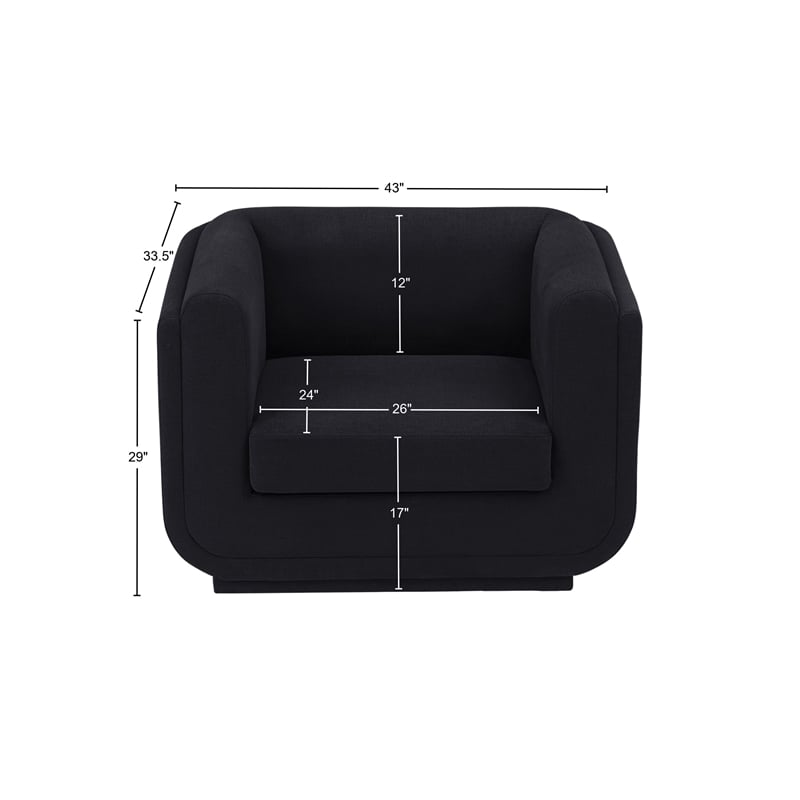 Meridian Furniture Kimora Black Linen Textured Fabric Chair