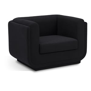 meridian furniture kimora black linen textured fabric chair