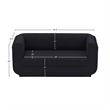 Meridian Furniture Kimora Black Linen Textured Fabric Loveseat