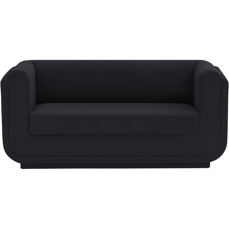 Meridian Furniture Kimora Black Linen Textured Fabric Loveseat