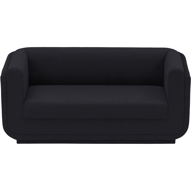 Meridian Furniture Kimora Black Linen Textured Fabric Loveseat