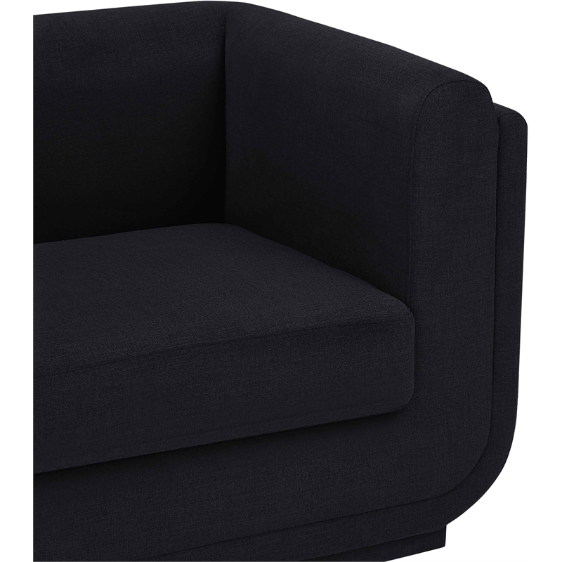 Meridian Furniture Kimora Black Linen Textured Fabric Loveseat
