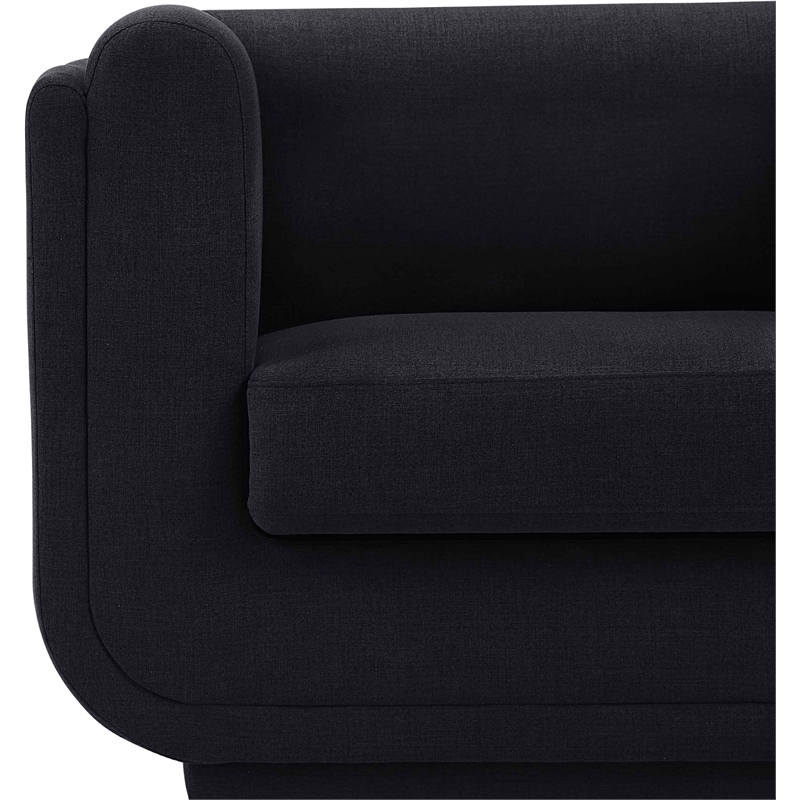 Meridian Furniture Kimora Black Linen Textured Fabric Loveseat