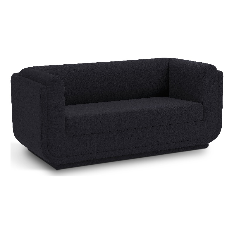 Meridian Furniture Kimora Black Linen Textured Fabric Loveseat
