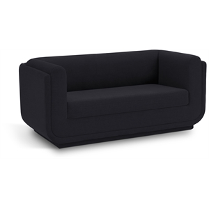 meridian furniture kimora black linen textured fabric loveseat