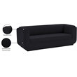 Meridian Furniture Kimora Black Linen Textured Fabric Sofa