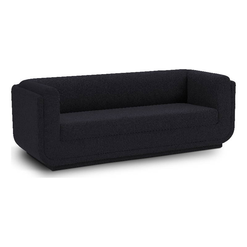 Meridian Furniture Kimora Black Linen Textured Fabric Sofa
