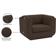 Meridian Furniture Kimora Brown Linen Textured Fabric Chair