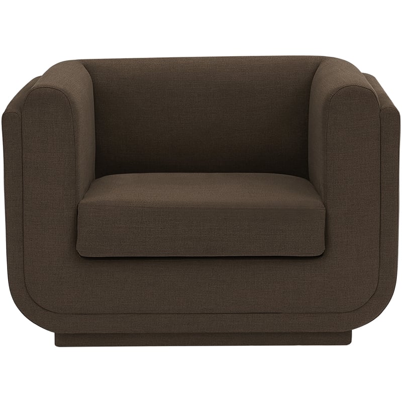 Meridian Furniture Kimora Brown Linen Textured Fabric Chair