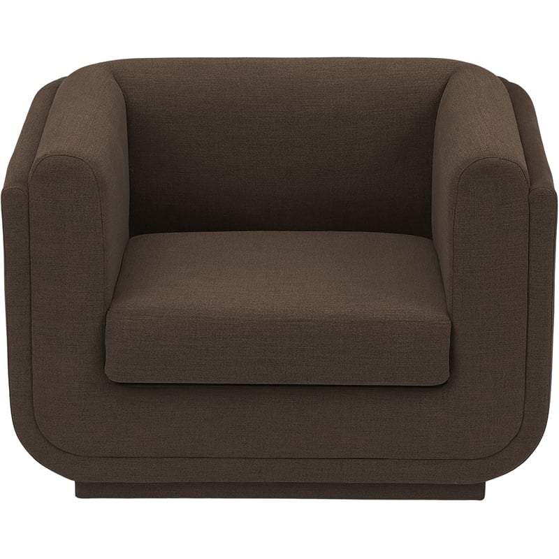 Meridian Furniture Kimora Brown Linen Textured Fabric Chair