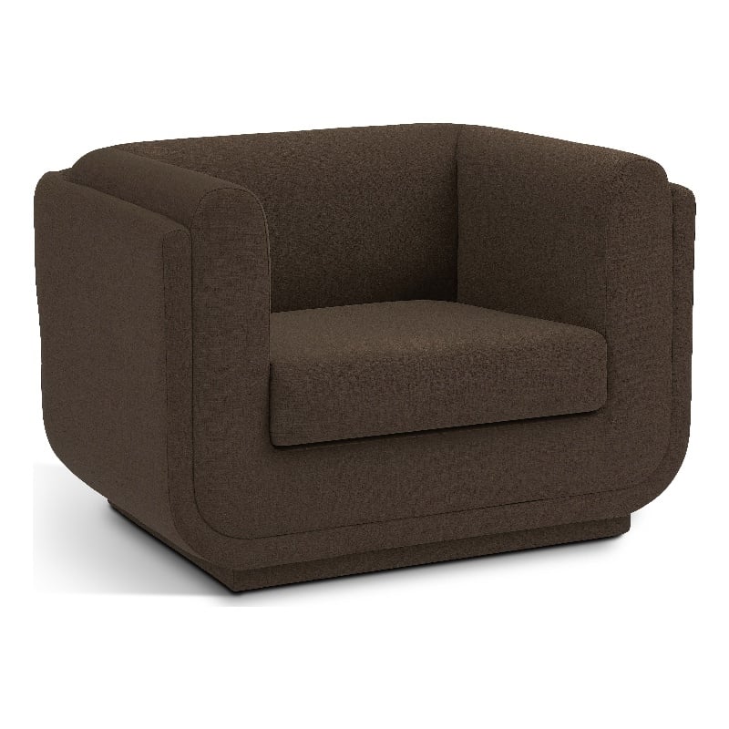 Meridian Furniture Kimora Brown Linen Textured Fabric Chair