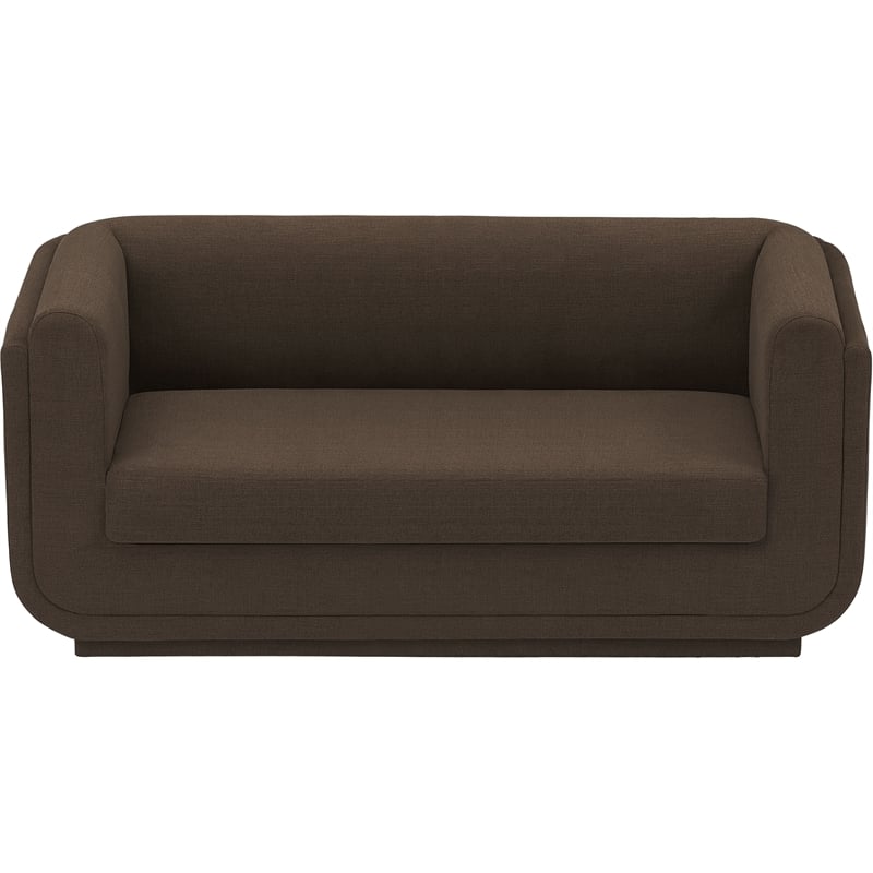 Meridian Furniture Kimora Brown Linen Textured Fabric Loveseat