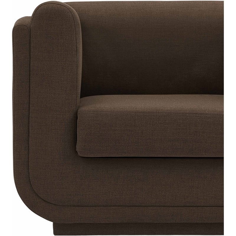 Meridian Furniture Kimora Brown Linen Textured Fabric Loveseat
