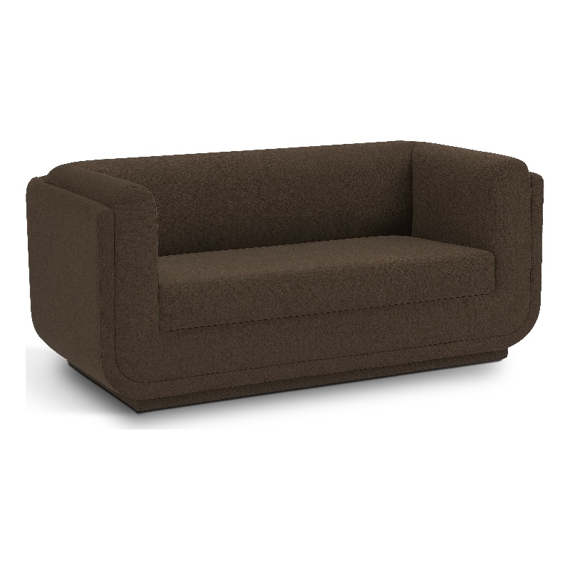 Meridian Furniture Kimora Brown Linen Textured Fabric Loveseat