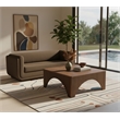 Meridian Furniture Kimora Brown Linen Textured Fabric Sofa