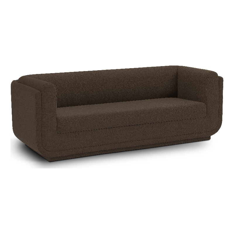 Meridian Furniture Kimora Brown Linen Textured Fabric Sofa