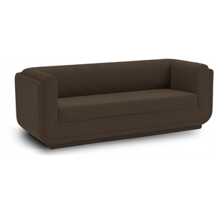 meridian furniture kimora brown linen textured fabric sofa