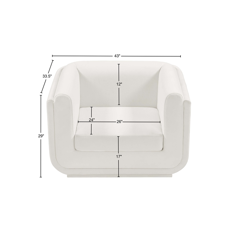 Meridian Furniture Kimora Cream Linen Textured Fabric Chair