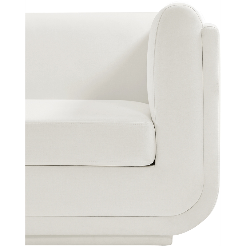 Meridian Furniture Kimora Cream Linen Textured Fabric Chair