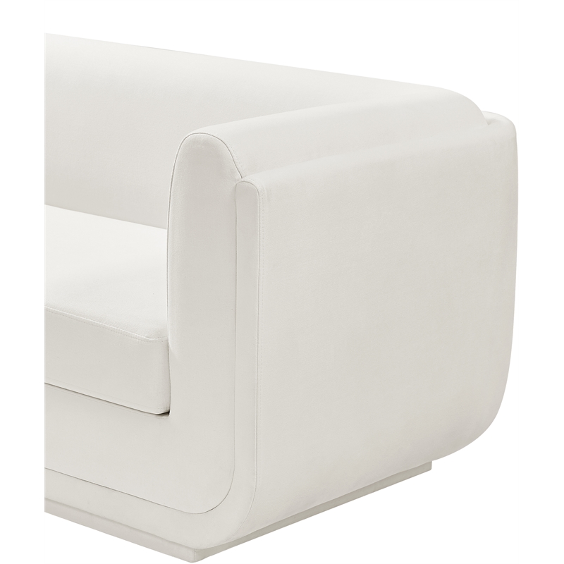 Meridian Furniture Kimora Cream Linen Textured Fabric Chair