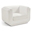 Meridian Furniture Kimora Cream Linen Textured Fabric Chair