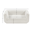 Meridian Furniture Kimora Cream Linen Textured Fabric Loveseat