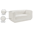 Meridian Furniture Kimora Cream Linen Textured Fabric Loveseat