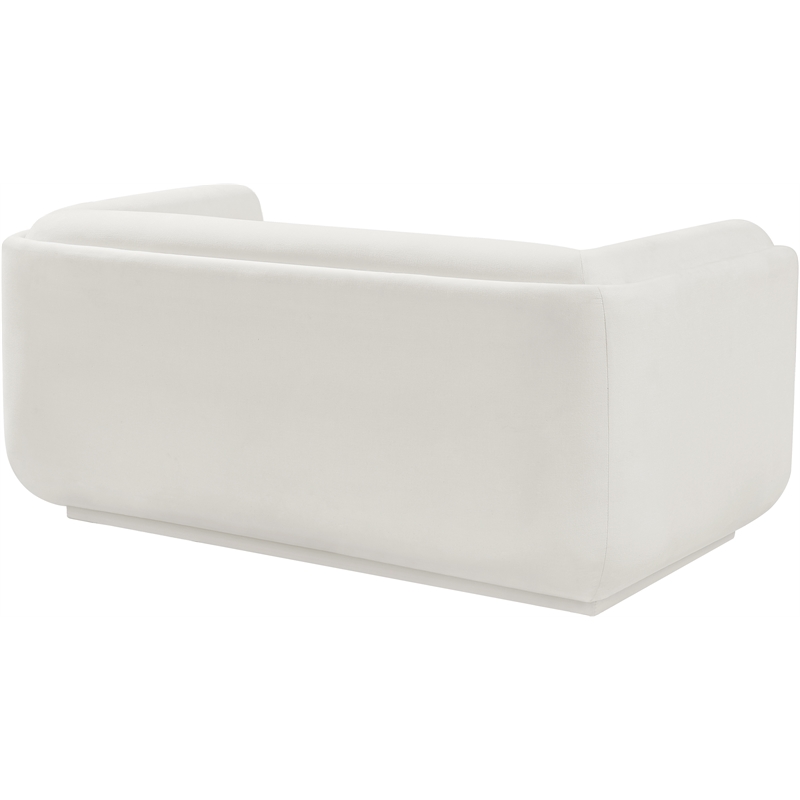 Meridian Furniture Kimora Cream Linen Textured Fabric Loveseat