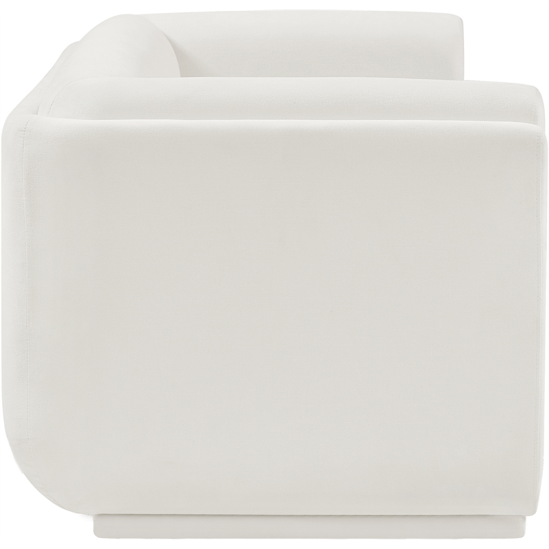 Meridian Furniture Kimora Cream Linen Textured Fabric Loveseat