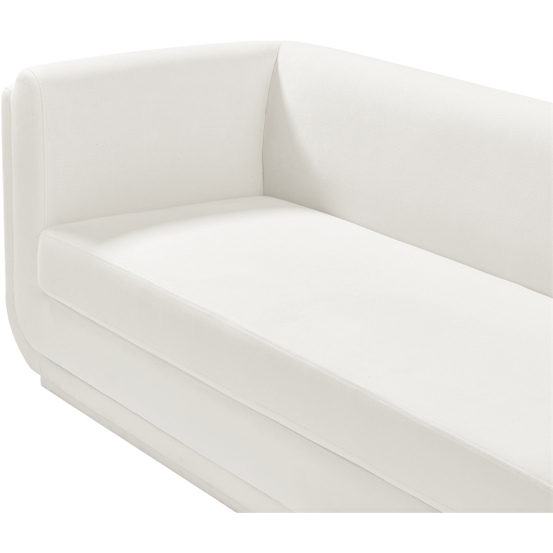 Meridian Furniture Kimora Cream Linen Textured Fabric Loveseat