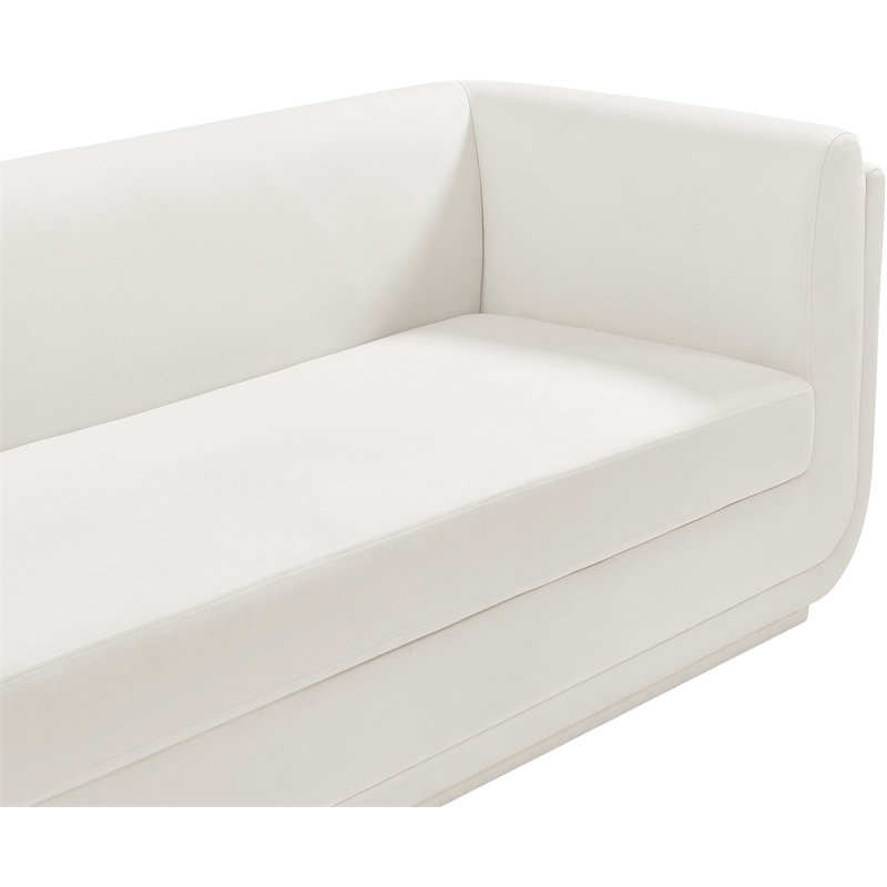 Meridian Furniture Kimora Cream Linen Textured Fabric Loveseat