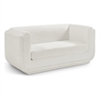 Meridian Furniture Kimora Cream Linen Textured Fabric Loveseat