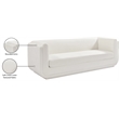 Meridian Furniture Kimora Cream Linen Textured Fabric Sofa