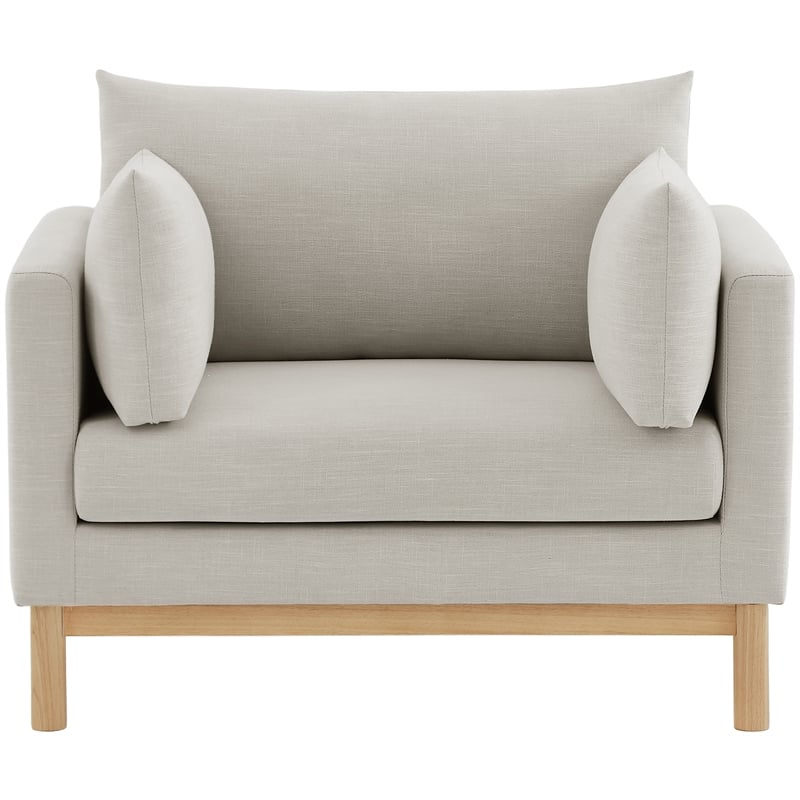 Meridian Furniture Langham Beige Linen Textured Fabric Chair