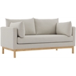 Meridian Furniture Langham Beige Linen Textured Fabric Loveseat