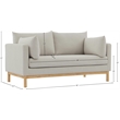 Meridian Furniture Langham Beige Linen Textured Fabric Loveseat
