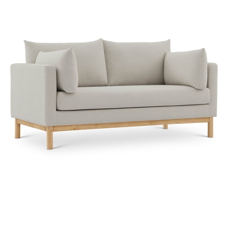 Meridian Furniture Langham Beige Linen Textured Fabric Loveseat