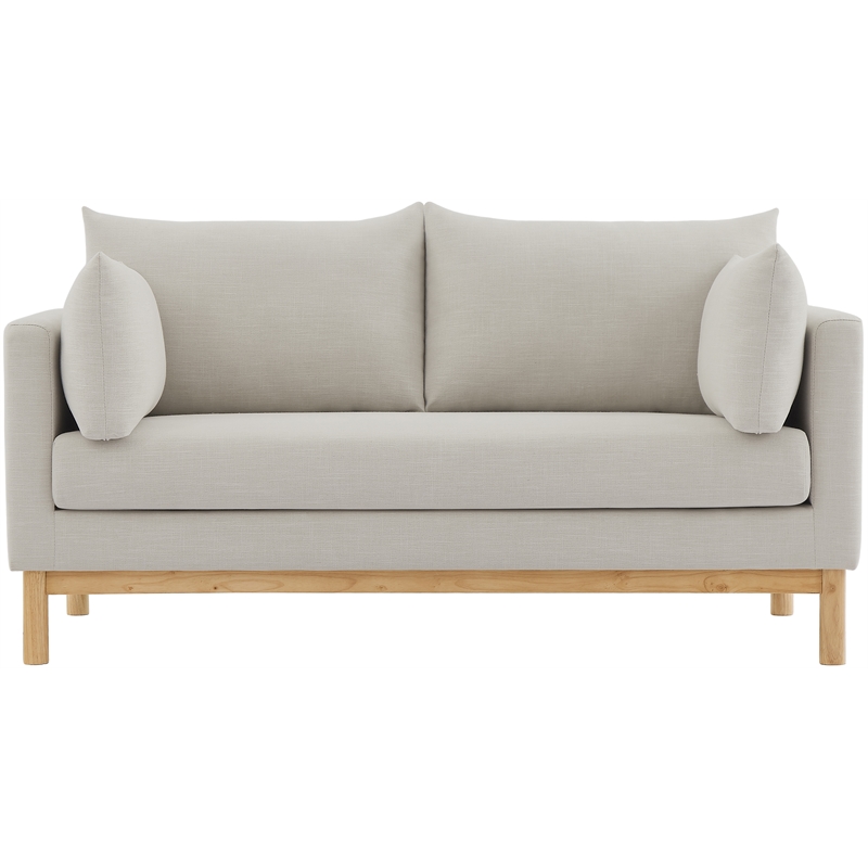 Meridian Furniture Langham Beige Linen Textured Fabric Loveseat