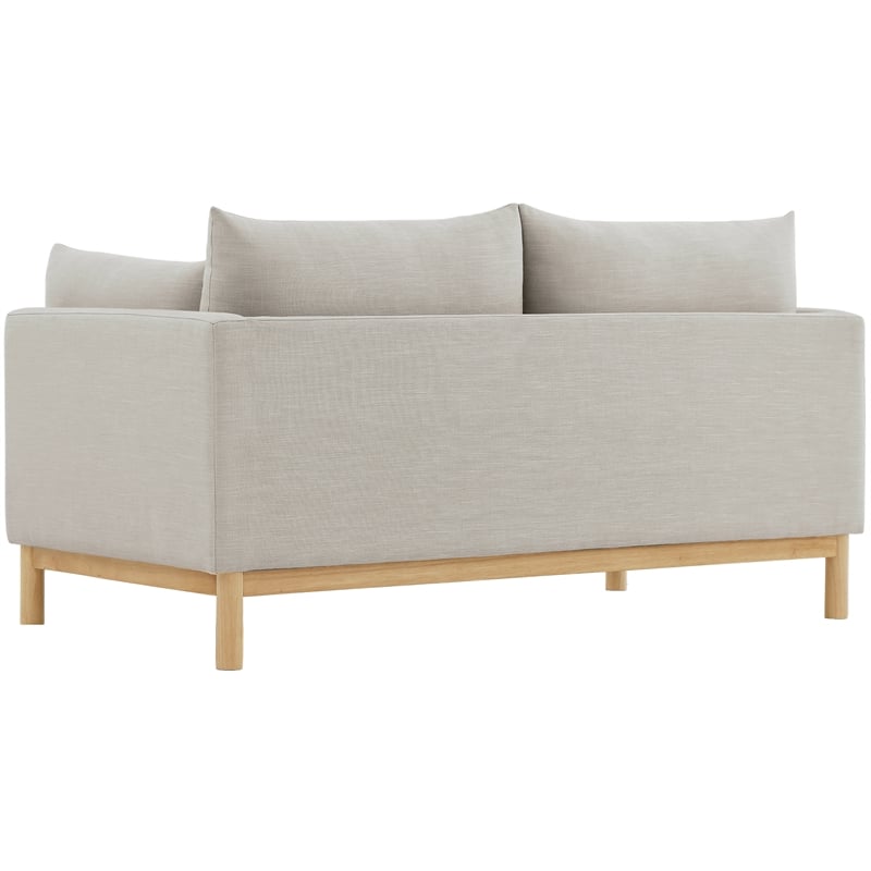 Meridian Furniture Langham Beige Linen Textured Fabric Loveseat