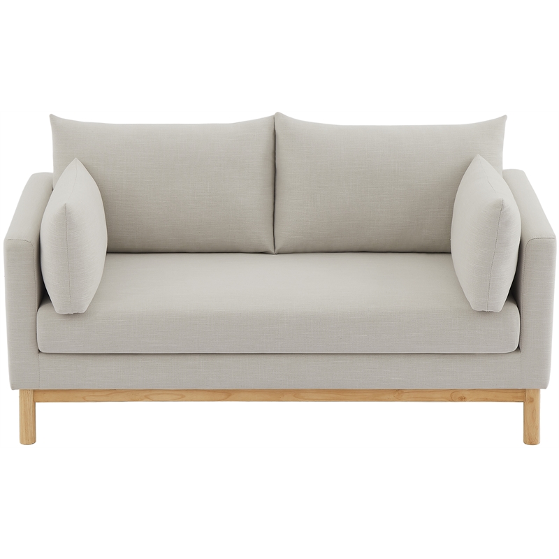 Meridian Furniture Langham Beige Linen Textured Fabric Loveseat