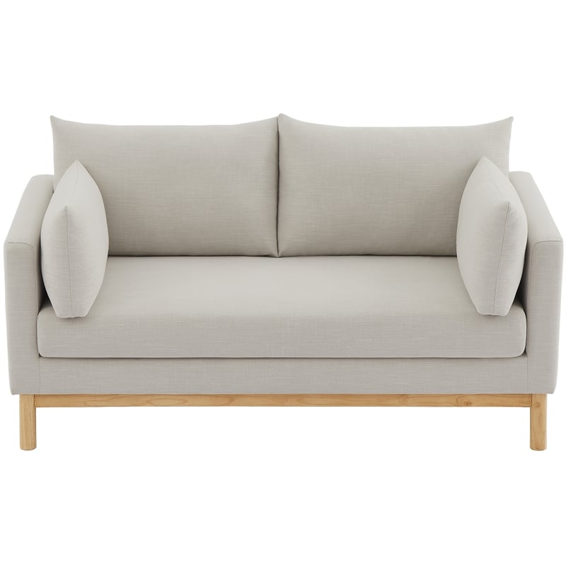 Meridian Furniture Langham Beige Linen Textured Fabric Loveseat