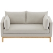 Meridian Furniture Langham Beige Linen Textured Fabric Loveseat
