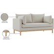 Meridian Furniture Langham Beige Linen Textured Fabric Loveseat